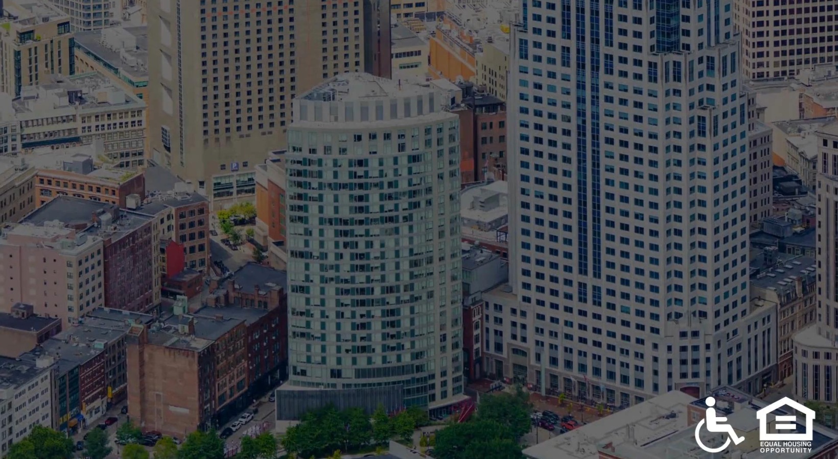 an aerial view of a city